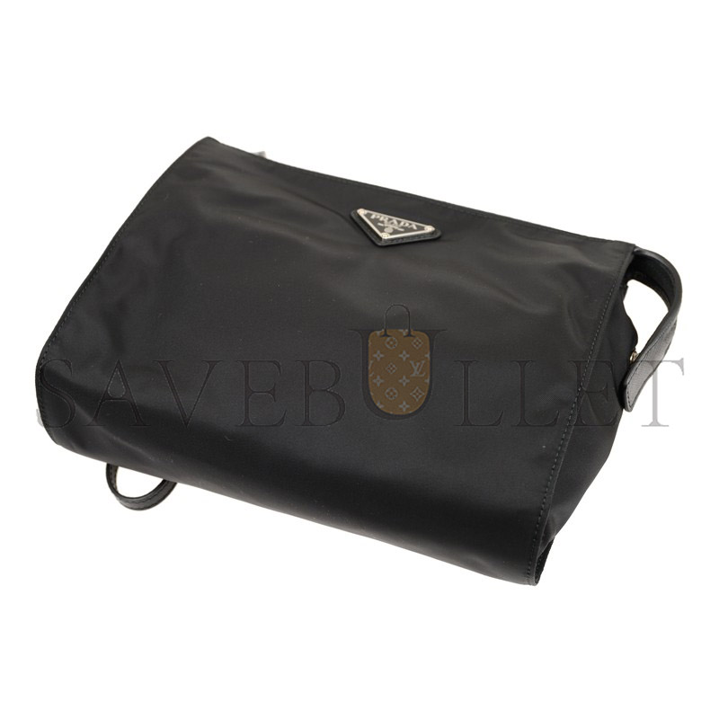 PRADA BLACK RE-NYLON CLUTCH BAG 2NE789 (22*17*6.5cm) 